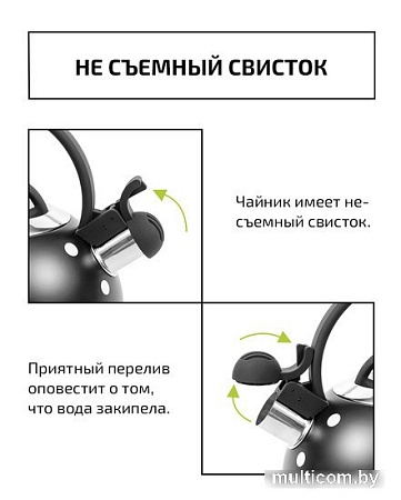Чайник со свистком TimA WTK135BLK