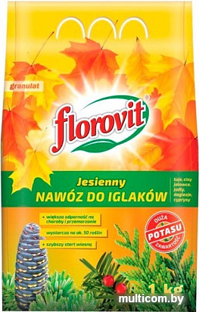 Удобрение Florovit Для хвойных осенний гранулированное (1 кг, мешок)