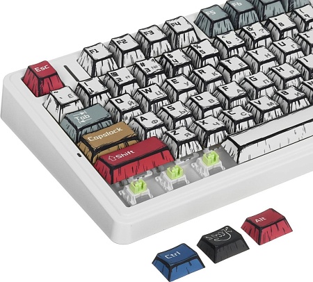 Клавиатура AULA F75 (Comic Keycap, Leobog Graywood V3)
