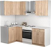 Готовая кухня S-Company Клео лайт 1.2x1.7 левая (дуб сонома/дуб сонома)