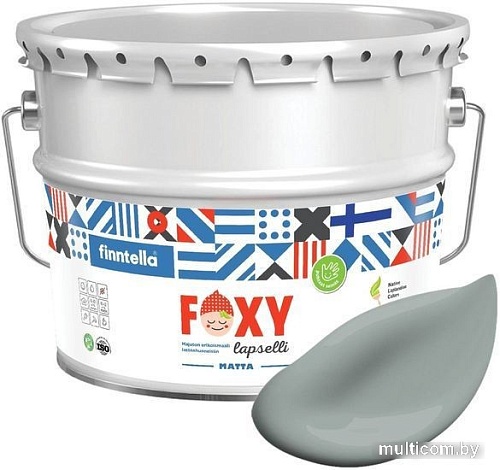 Краска Finntella Foxy Lapselli Matte Vesi F-50-1-9-FL277 9 л (зеленый, серый)
