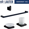 Набор аксессуаров для ванной Lauter 21SH57062 + 21SH57052 + 21SH57092 + 21SH70102 (Matt Black, 4 предмета)