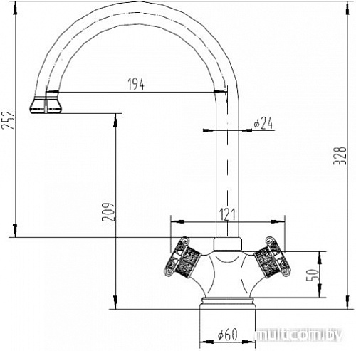 Смеситель ZorG AZR 608 K-1-12 BR