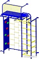 Детский спортивный комплекс Пионер 10ЛМ со скалодромом (синий/желтый)