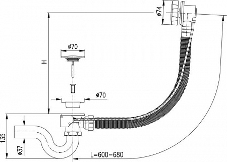Сифон Slezak RAV MD0588SM