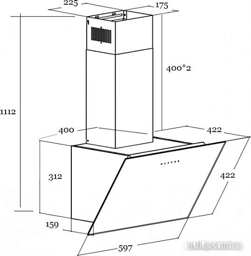 Кухонная вытяжка Schtoff Uno 60 (белый)