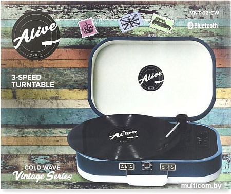 Виниловый проигрыватель Alive audio Vintage (синий)