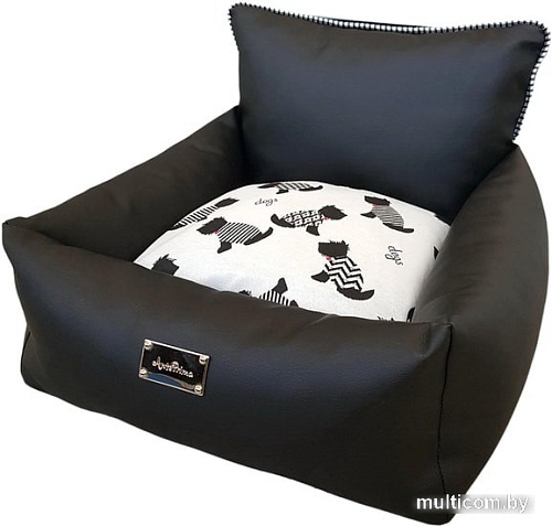 Лежак AntePrima Aurora AURPELDOGNER01 (черный/принт собачки)