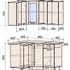 Готовая кухня Интерлиния Мила 12x13 (бетон-антрацит-травертин)