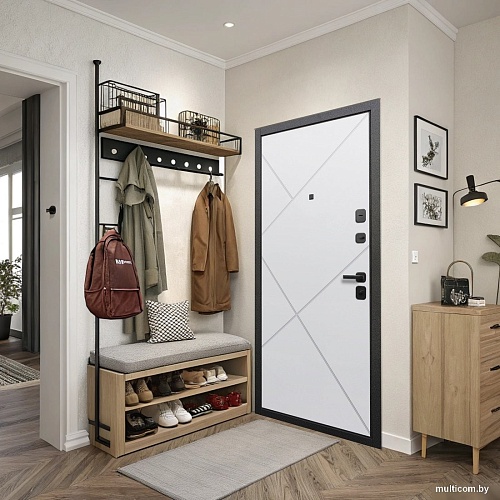 Металлическая дверь Guard 7см Серебро/белый матовый (86x205, правая)