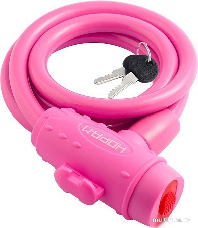Тросовый велосипедный замок Нора-М №33 (ф6x1000мм, розовый)