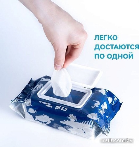 Влажные салфетки Skippy Premium с клапаном (4x70 шт)