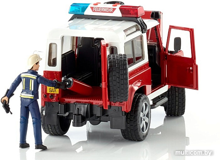 Bruder Land Rover Defender Station Wagon fire department 02596