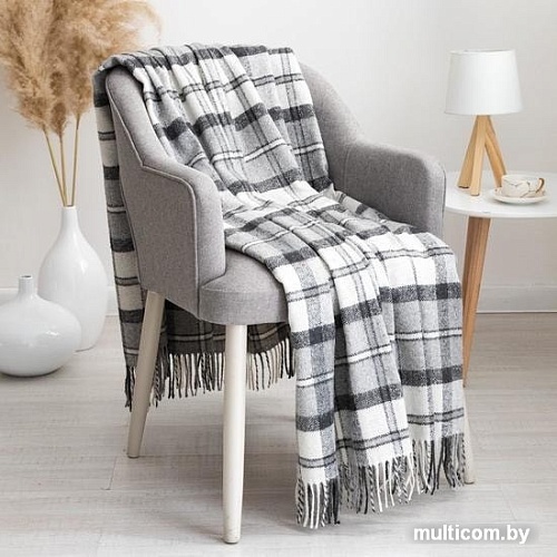 Плед Vladi Palermo 140x200 (белый/серый)