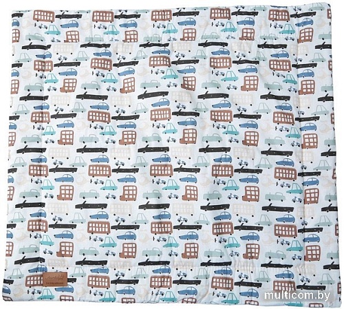 Плед Amarobaby Растем вместе. Трасса 85x95 (коричневый/синий)