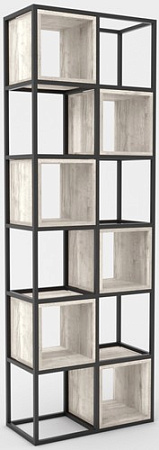 Стеллаж Hype Mebel Грос-2 70x210 (черный/древесина белая)