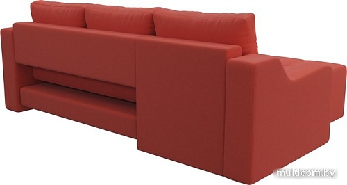 Угловой диван Mebelico Элида угловой 108679 (левый, микровельвет, коралловый)