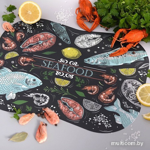 Разделочная доска Мультидом Рыбное ассорти МТ80-442