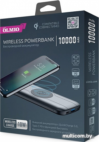 Портативное зарядное устройство Olmio QW-10 10000mAh