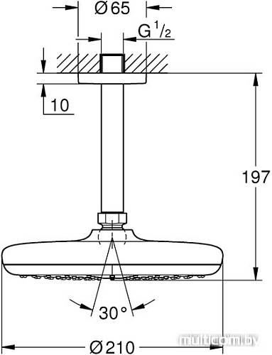 Верхний душ Grohe Tempesta 210 26413000