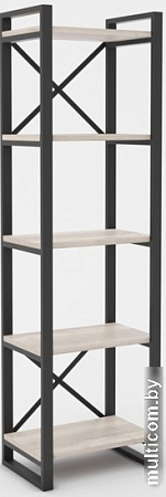 Стеллаж Hype Mebel Стандарт 50x200 (черный/древесина белая)