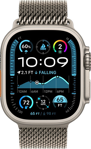 Умные часы Apple Watch Ultra 2 LTE 49 мм (титановый корпус, титановый/титановый, миланская петля M)