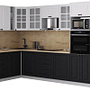 Готовая кухня Интерлиния Мила Деко 1.88x3.2 LV (черный/белый/дуб бунратти)