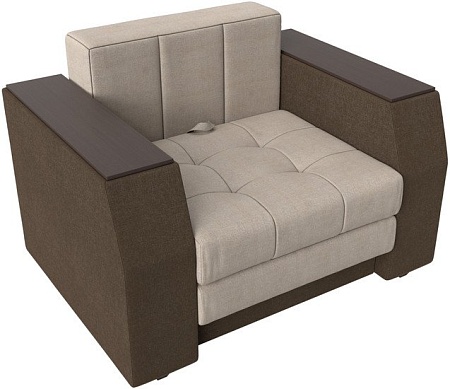 Кресло-кровать Лига диванов Атлантида 113875 (рогожка, бежевый/коричневый)