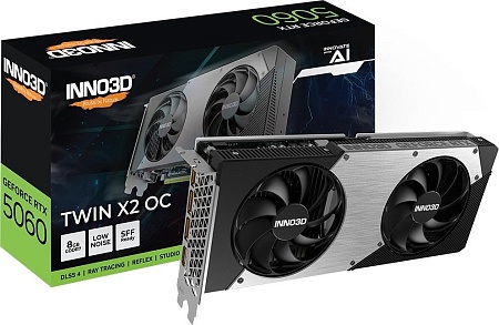 Видеокарта Inno3D GeForce RTX 5060 Twin X2 OC N50602-08D7X-169570N