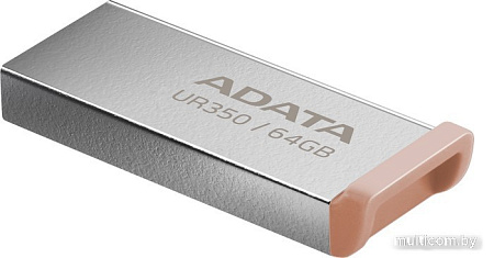 USB Flash ADATA UR350 64GB UR350-64G-RSR/BG (серебристый/коричневый)