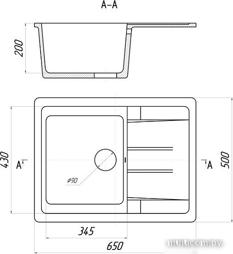 Кухонная мойка Gerhans B22 (оникс)