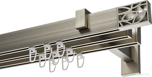 Карниз для штор Sundays Home Флэт Лайн Грид тройной (сатин 3 м)