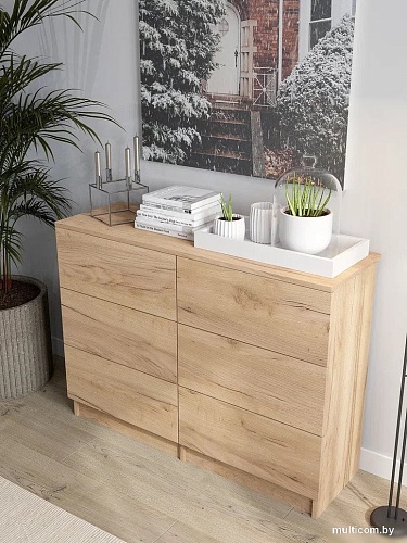 Комод Горизонт Нео 1050 6 ящиков (дуб золотой крафт)