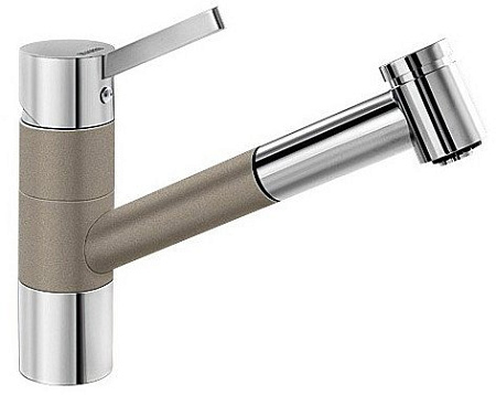 Смеситель Blanco Tivo-S Silgranit (хром/серый беж) [517619]