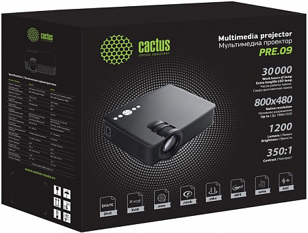 Проектор CACTUS CS-PRE.09B.WVGA-W