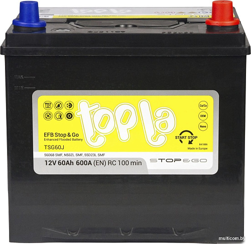 Автомобильный аккумулятор Topla EFB Stop&Go R+ (65 А·ч)