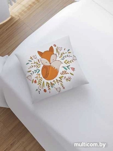 Чехол на подушку JoyArty Лисичка и цветы sl_29016