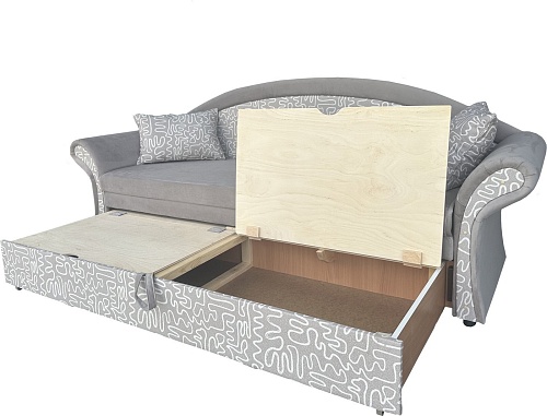 Диван Анмикс Риччи (светло-бежевый, велюр/принт инкас)