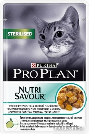 Корм для кошек Pro Plan Nutrisavour Sterilised с океанической рыбой в желе 0.085 кг