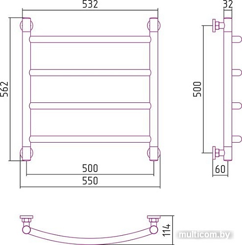 Полотенцесушитель Сунержа Галант+ 500x500 00-0200-5050