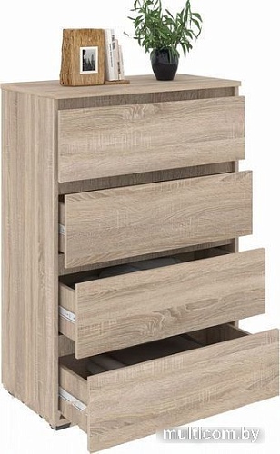 Комод Кортекс-мебель Бари 80 4ш (дуб сонома/дуб сонома/дуб сонома)