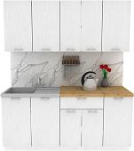 Готовая кухня ЭлиГард Lion 1.8 (белый структурный/дуб бунратти)