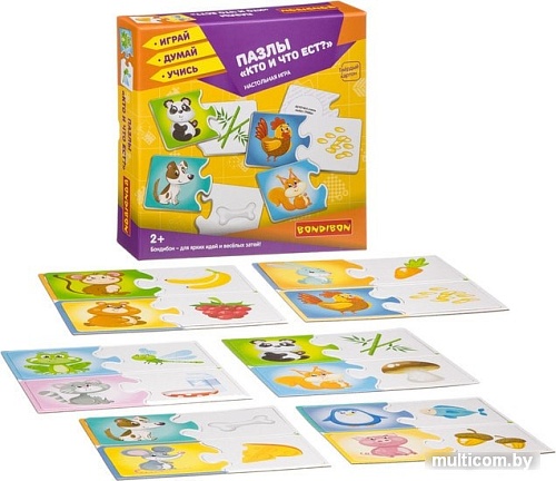 Мозаика/пазл Bondibon Кто и что ест? ВВ3918