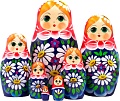 Развивающая игра Брестская Матрешка С букетом ромашек (набор 7 шт)