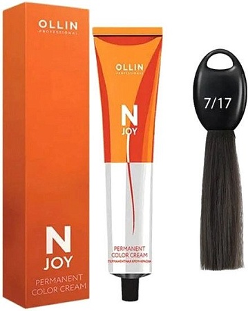 Крем-краска Ollin Professional N-Joy Color Cream 7/17 русый пепельно-коричневый 100 мл
