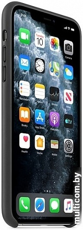 Чехол Apple Leather Case для iPhone 11 Pro Max (черный)