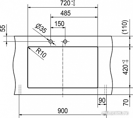 Кухонная мойка Franke Kubus 2 KNG 120 125.0528.638 (белый)