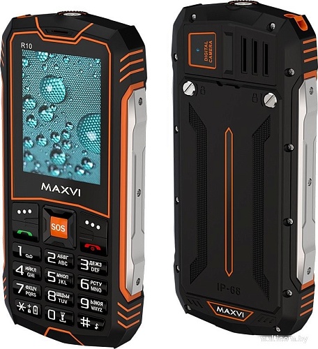 Телефон Maxvi R10 (черный/оранжевый)