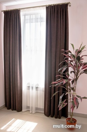 Комплект штор Decoretto Канвас горький шоколад КГШ-K110 4.25x2.7 м (коричневый, 2 шт)