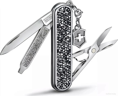 Мультитул Victorinox Classic Brilliant Crystal (черный/серебристый)